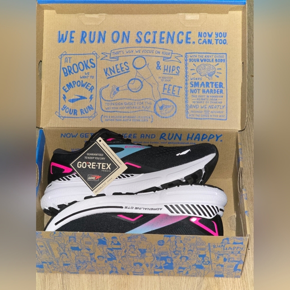Brooks Shoes - Brooks Adrenaline GTS 23 Women’s Running Shoes – Black / Pink / Blue SZ 7.5